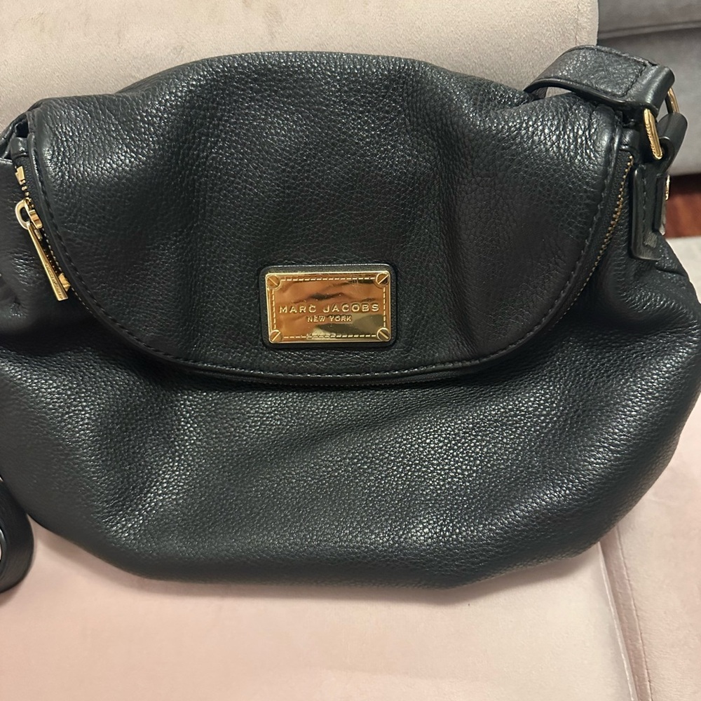 Black leather Marc Jacobs cross-body bag